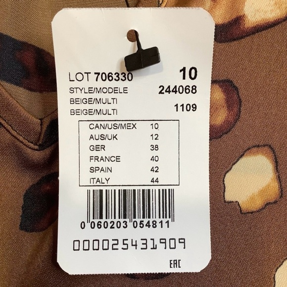 NWT JOSEPH RIBKOFF Satin Animal Print Belted Top Size 10 - Picture 11 of 13